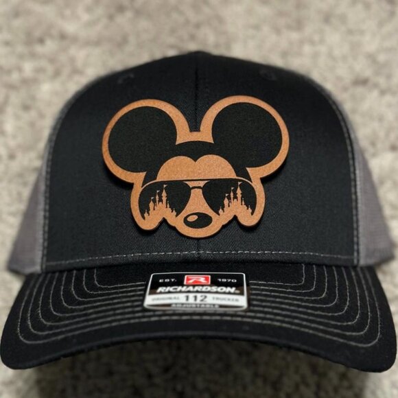 Mickey Sunglasses Leather Patch Hat – Disney Trucker Cap - Picture 2 of 2